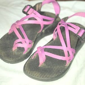Pink and purple chacos!